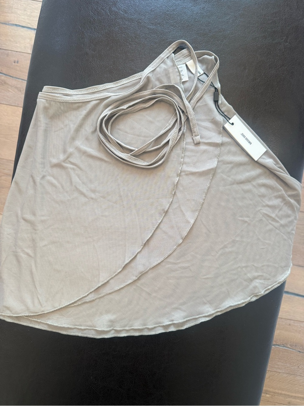 Joah Brown Dew / Dune color Mini Wrap Skirt - Picture 3 of 5